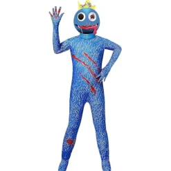 Helt regnbuevenner kostume til børn voksne blå monster Wiki Cosplay Horror spil Halloween jumpsuit festtøj med hovedbeklædning -a Style A Size 130