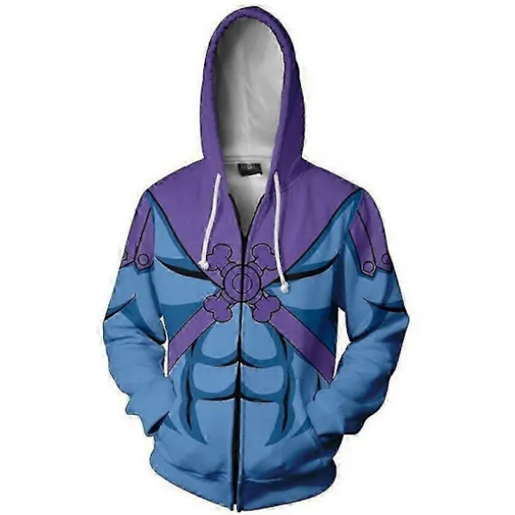 He-man og Masters of the Universe Cosplay Kostume 3D Print Sweatshirt Lynlås Hætte Cartoon Sweatshirt Modejakker-Yvan-lingling} A M