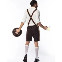 Herr Bayerska Lederhosen Tyske Oktoberfest Traditionelle Shorts Øl Mand Kostume M-FA- M