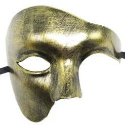 Herr Mask Phantom of the Opera Maskerade Maske Halvmaske (Guld)-FA-