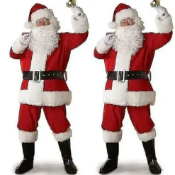 Herre Julemandskostume Voksen Julemandskostume Julemandssæt 7pcs S