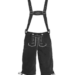 Herre Lederhosen - Ægte læder, autentiske tyske Lederhosen til mænd, Oktoberfest outfit - Sort-XF7- Sort{AZC} black L
