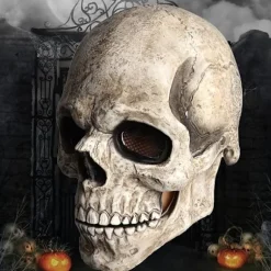 Herre Skull Maske, Voksen Skull Maske, Horror Maske med Bevægelig Kæbe, Dekoration, Skull Maske (Grå)