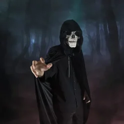 Herre Skull Maske, Voksen Skull Maske, Horror Maske med Bevægelig Kæbe, Dekoration, Skull Maske (Grå)
