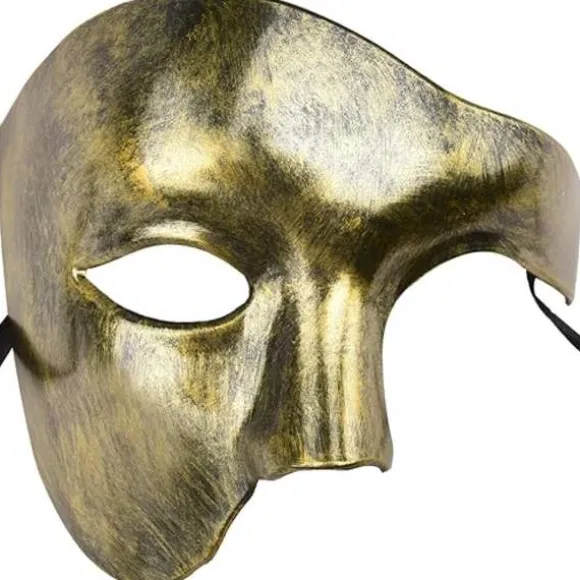 Herremaske Phantom of the Opera Maskerade Maske Halv Maske (Guld){yh}