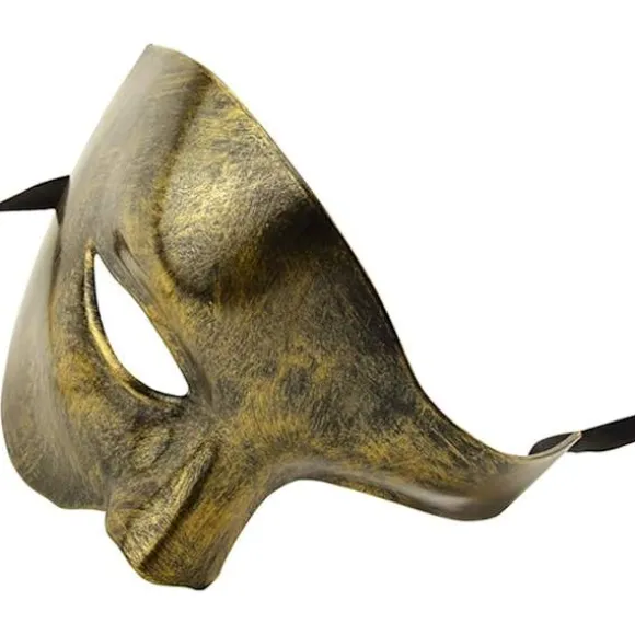 Herremaske Phantom of the Opera Maskerade Maske Halv Maske (Guld){yh}