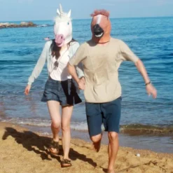 Hest Maske Party Kostume Hest Hovedmasker til Voksne Mænd Maskerade (Brun)