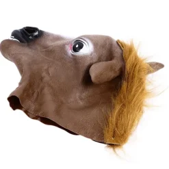 Hestehoved Kostume Brun Behagelig Holdbar Livagtig Party Hestehoved til Cosplay Halloween