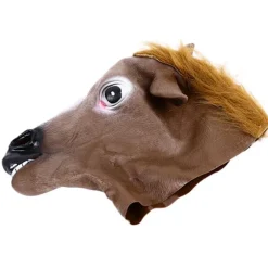 Hestehoved Kostume Brun Behagelig Holdbar Livagtig Party Hestehoved til Cosplay Halloween