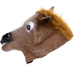 Hestehoved Kostume Brun Behagelig Holdbar Livagtig Party Hestehoved til Cosplay Halloween