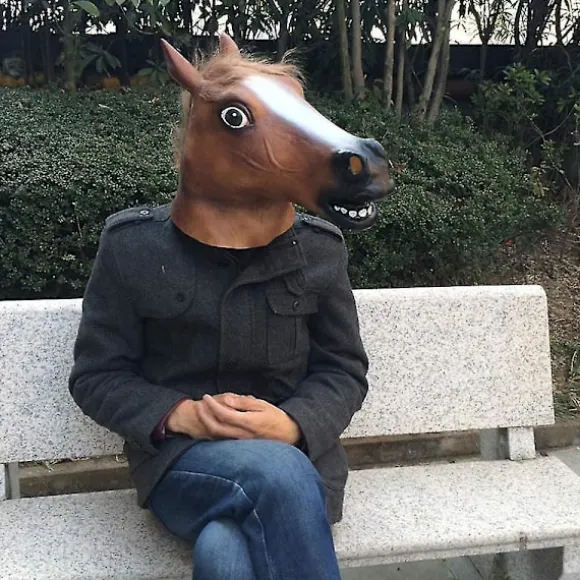 Hestehoved Maske Cosplay Kostume Fest Sjov Og Sjov Halloween Hestehoved Maske Hovedbeklædning Lnu Ma Jun