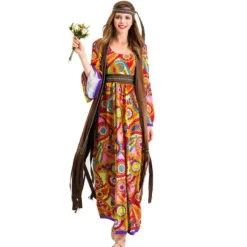 Hippie Kostumesæt til Kvinder, Hippie Voksenkostume 2XL