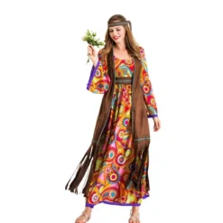 Hippie Kostumesæt til Kvinder, Hippie Voksenkostume 2XL