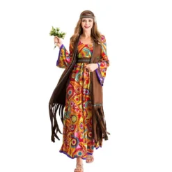 Hippie Kostumesæt til Kvinder, Hippie Voksenkostume 2XL