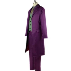 Høj kvalitet Heath Ledger Cosplay Kostume Halloween Mænds Film The Dark Knight Joker Kostume Lilla Jakke Fuld Sæt - Perfekt L