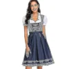 Høj kvalitet tysk ternet Dirndl kjole Oktoberfest kostume