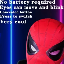 Hjemme Hovedbeklædning Cosplay Bevægelige Øjne Maske Spider Man 1:1 Fjernbetjening Elastisk Maske (Hagekontrol) [GKS]