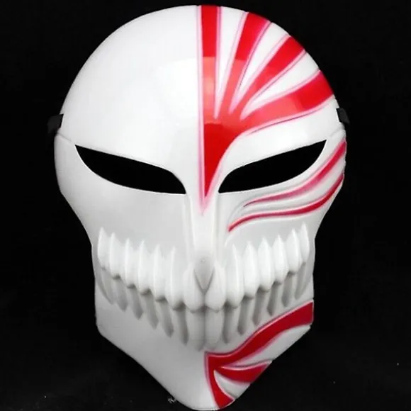 Højt Cartoon Død Ichigo Kurosaki Bleach Maske Julebal Maskerade Party Cosplay Halloween Cool Maske Gave til Mænd Dreng Legetøj (FMY) Red