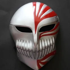 Højt Cartoon Død Ichigo Kurosaki Bleach Maske Julebal Maskerade Party Cosplay Halloween Cool Maske Gave til Mænd Dreng Legetøj (FMY) Red