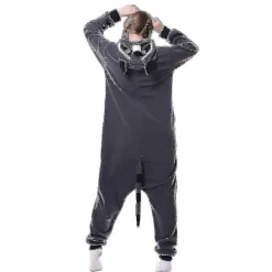 Hksng Kigurumi Dyr Voksne Kat Bjørn Haj Onesies Pyjamas Vaskebjørn Kostumer And Jumpsuit Jul Gray Raccoon