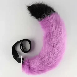 Håndlavede Cosplay Dyreører, Zootopia Nick Wilde Ræveører Hovedbøjle med Rævehale, Kostume Rekvisitter Dyredragt Tilbehør Purple-black tail