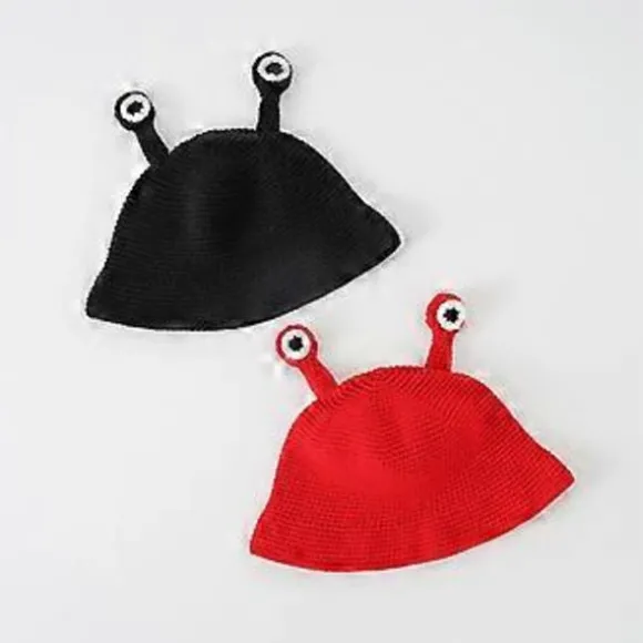 Håndvævet hue, strikket tegneserie-beanie, teenager-beret-hat, nyhedshovedbeklædning, sød nyhedshovedbeklædning, Halloween-fotorekvisitter Sort (Sort) | Fyndiq