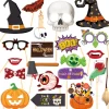 Hocus Pocus Halloween Fotorekvisitter, lyse og farverige selfie-tilbehør i pap til Halloween- og påskefesttemaer, nem opsætning med bambus
