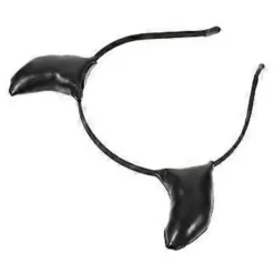 Horn Cosplay Hovedbøjle Halloween Kostume Tilbehør Universal Størrelse Sort Læder 1-pak