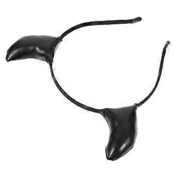 Horn Cosplay Hovedbøjle Halloween Kostume Tilbehør Universal Størrelse Sort Læder 1-pak