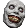 Horror Halloween maske smilende dæmon horror horror hvid maske med øjne rollespil, hvid