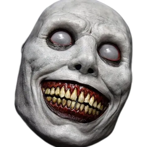 Horror Halloween maske smilende dæmon horror horror hvid maske med øjne rollespil, hvid
