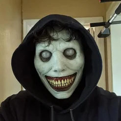 Horror Halloween maske smilende dæmon horror horror hvid maske med øjne rollespil, hvid