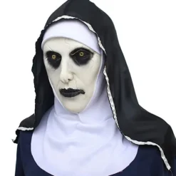 Horror Mask med hovedtørklæde Cosplay til Halloween kostume White onesize