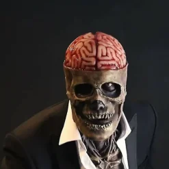 Horror Skelet Latexmaske 3D Realistisk Fuld Hovedkranium