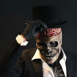 Horror Skelet Latexmaske 3D Realistisk Fuld Hovedkranium