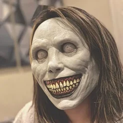 Horror The Exorcist Smilende Ansigt Dæmon Maske Cosplay Ond Krybende ONESIZE