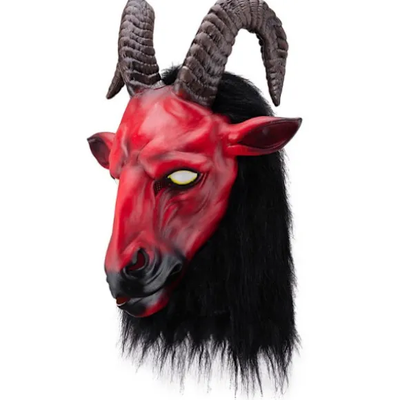Horror tyrehoved hestehoved dyremaske hovedbeklædning horn dæmon helvedes budbringer cosplay trick