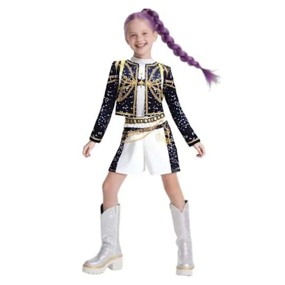Hot 2025 Demon Hunter K-Pop Kostume | Halloween Kostume til Kvinder og Børn Cosplay Ankelring Ankle Ring 140cm