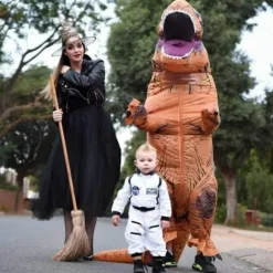 Hot 2025 Oppustelig T-Rex Dinosaur Kostume til Voksne (Brun)[ZHE]