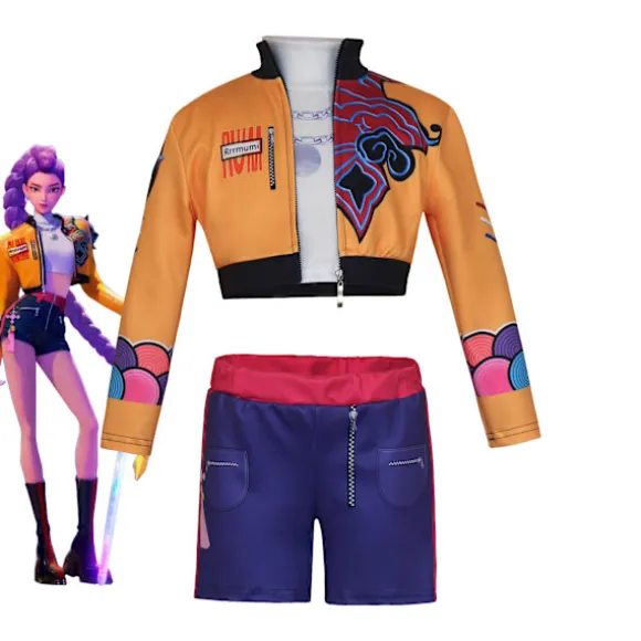 Hot Halloween Demon Slayer Cosplay Kostume | K-Demon Slayer Mira Zoi Rumy Anime Outfit Familie Par Cosplay Rumi (jakke + foring + shorts) Rumi (jacket + lining + shorts) 130 | Fyndiq