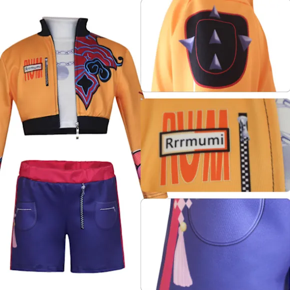 Hot Halloween Demon Slayer Cosplay Kostume | K-Demon Slayer Mira Zoi Rumy Anime Outfit Familie Par Cosplay Rumi (jakke + foring + shorts) Rumi (jacket + lining + shorts) 130 | Fyndiq