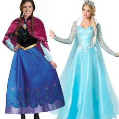 Hot Sale! Elsa Kjole Kvinder Frozen Elsa Prinsesse Kjole Anna Dronning Kjole Voksen Halloween Cosplay Kostumer Elsa-Happy Elsa Elsa XL