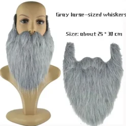 Hot tilbud til lav pris! 2 ST Løst Skæg Langt Fluffy Skæg GRÅT Grå-Glad