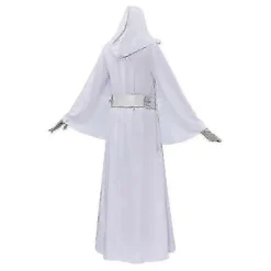 Hot tilbud til lav pris! Prinsesse Leia Star Wars Kostume til kvinder - Klassisk hvid kjole med hætte & bælte (XS-3XL, Polyester) - Glad XL