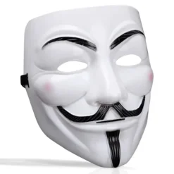 Hot tilbud til lav pris! V for Vendetta-maske, Anonymous Guy Fawkes Halloween-maske - Hacker-maske-Glad
