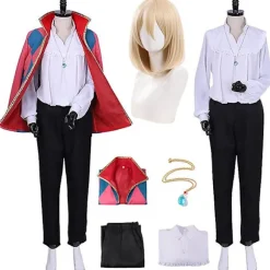 Howl Kostume Paryk Anime Howl's Moving Castle Cosplay Kostumer Paryk Jakke Halskæde Halloween Kostumer til Kvinder Mænd Stil 3 Stil 3CJY Style 3 XXL | Fyndiq