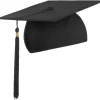 Hætte til dimission - Student hue til dimission fra universitet eller gymnasium - Sort student hue, One size 54 cm - 61 cm
