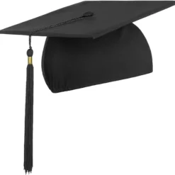 Hætte til dimission - Student hue til dimission fra universitet eller gymnasium - Sort student hue, One size 54 cm - 61 cm