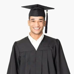 Hætte til dimission - Student hue til dimission fra universitet eller gymnasium - Sort student hue, One size 54 cm - 61 cm