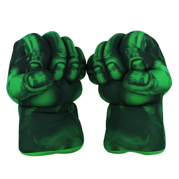 Hulk Handske, 1 par bløde boksehandsker Hulk Kostume Plys Hånd Fis